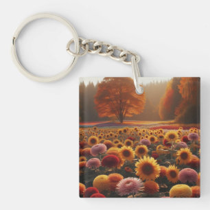 Herbstbäume/Feld mit Mäuse Schlüsselanhänger