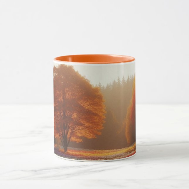 Herbstbäume/Feld mit Mäuse Tasse (Zentrum)