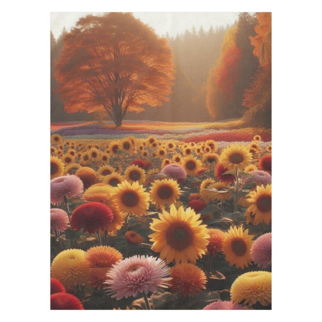 Herbstbäume/Feld mit Mäuse Tischdecke (Vorderseite)