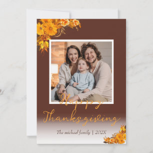 Herbstbäume frohes Erntedankfest Familienfoto Feiertagskarte
