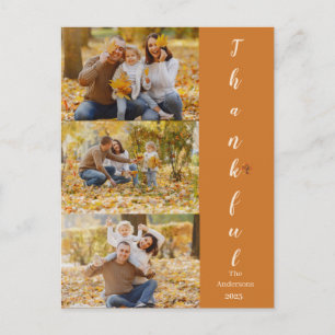 Herbstbäume frohes Erntedankfest Familienfoto Feiertagspostkarte