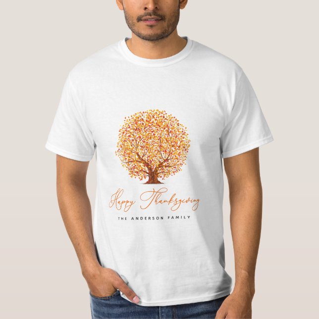 Herbstbäume glücklich dankend T-Shirt (Vorderseite)