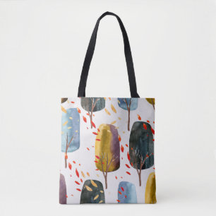 Herbstbäume: Handgemalte Wasserfarbe Nahtlos