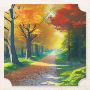 Herbstbäume im Wald-33657 Untersetzer