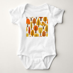 Herbstbäume, nahtloses Muster. Baby Strampler
