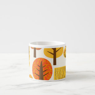 Herbstbäume, nahtloses Muster. Espressotasse