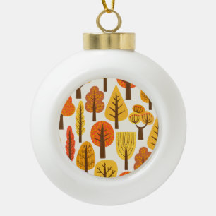 Herbstbäume, nahtloses Muster. Keramik Kugel-Ornament