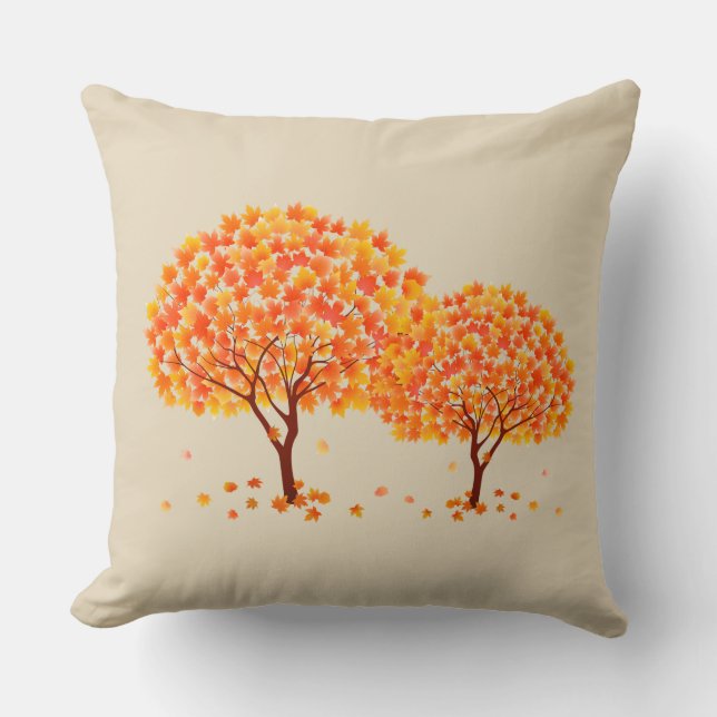Herbstbäume Pillow Kissen (Vorderseite)