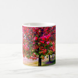 Herbstbäume rosa Blätter impressionistische Bäume Tasse
