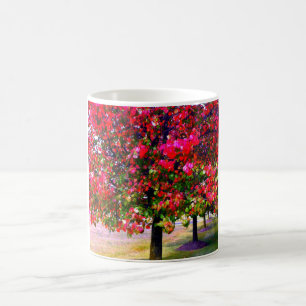 Herbstbäume rosa Blätter impressionistische Bäume Tasse
