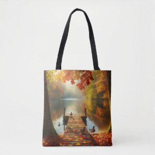 Herbstbäume & See mit Enten