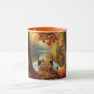 Herbstbäume & See mit Enten Tasse