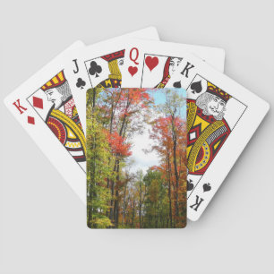 Herbstbäume und blauer Himmel Herbst-Naturfotograf Spielkarten