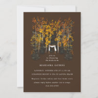 Herbstbaumen Altar Wedding Brown Einladung