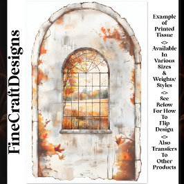 Herbstbaumen und Blätter durch Fenster AM9 Decoupa Seidenpapier