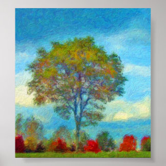 Herbstbaummalerei Poster