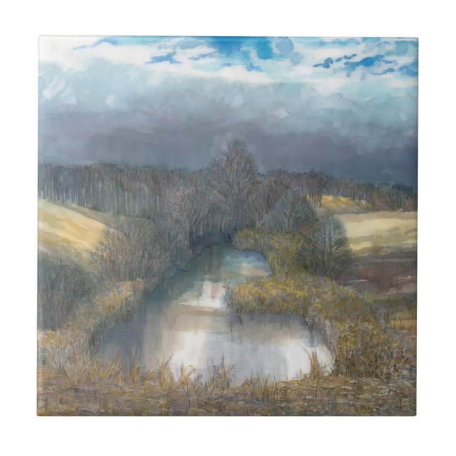 Herbstbecken Fliese (Vorderseite)