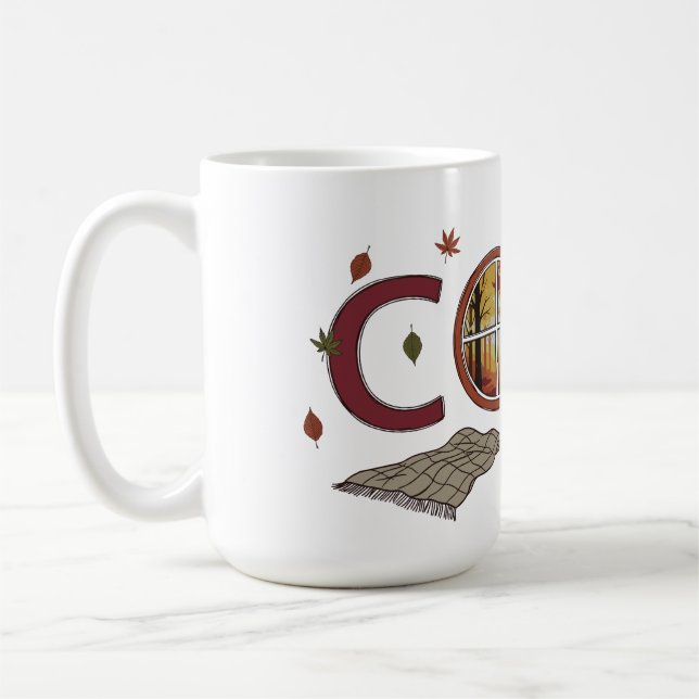 Herbstbehagliches Design mit sinkenden Blätter Kaffeetasse (Links)