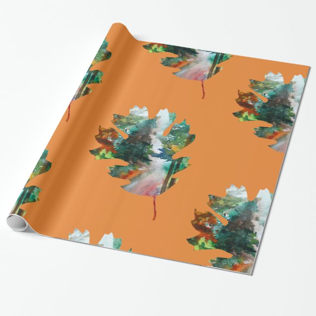 Herbstbelästigung Kunst, Blättertafel Geschenkpapier (Ungerollt)