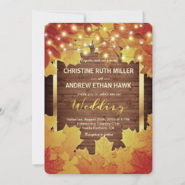 Herbstbeleuchtung rustikale Hochzeit im Herbst Einladung