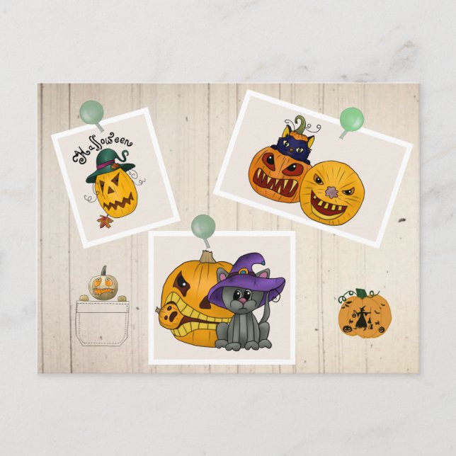 Herbstbild Hallween Postkarte (Vorderseite)