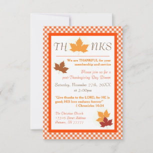 Herbstblatt - 3x5 Einladung zum Thanksgiving-Dinne