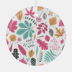Herbstblatt Abstract Nahtloses Muster Ornament Aus Glas