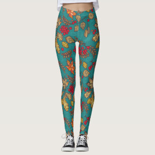 Herbstblatt Aquamarin Leggings