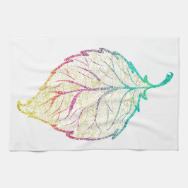 Herbstblatt elegant niedlich pastellrosa aquamarin geschirrtuch