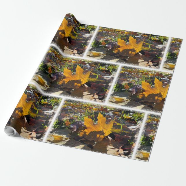 Herbstblatt in der Sonne Geschenkpapier (Ungerollt)