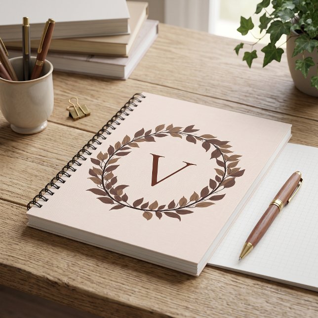 Herbstblatt-Monogramm Initiale Herbstdesign Notizblock (Autumn Leaf Monogram Initial Name Fall Design Notebook
)