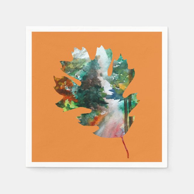 Herbstblatt Papier Napkins Serviette (Vorderseite)