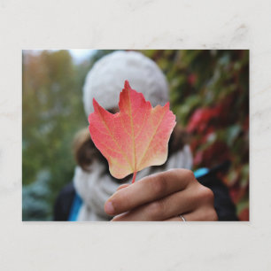 Herbstblatt Postkarte