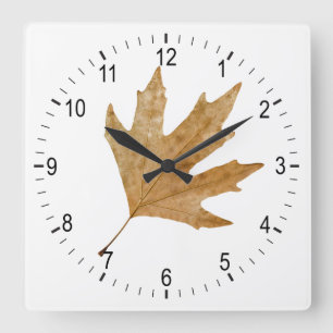 Herbstblatt Quadratische Wanduhr