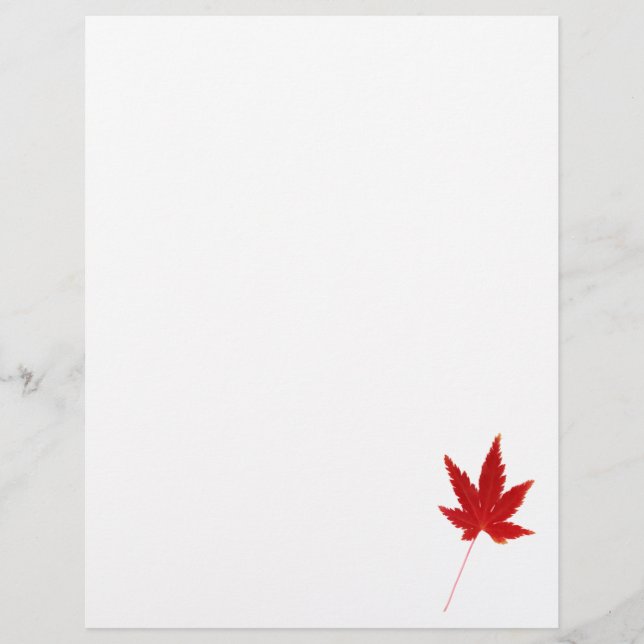 Herbstblatt Roter Single Briefbogen (Vorderseite)