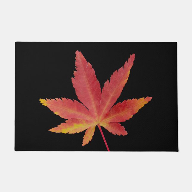 Herbstblatt Roter Single Fußmatte (Vorderseite)