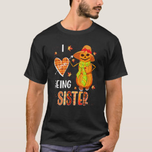 Herbstblatt Schwester Kürbis Schneemann Thanksgivi T-Shirt