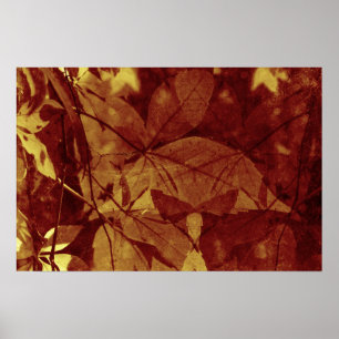 Herbstblätter Abstrakte Ockertöne Poster