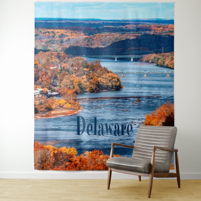 Herbstblätter am Delaware River Wandteppich (Beispiel)