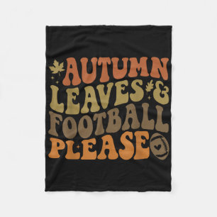 Herbstblätter & Football Bitte - Retro Fleecedecke