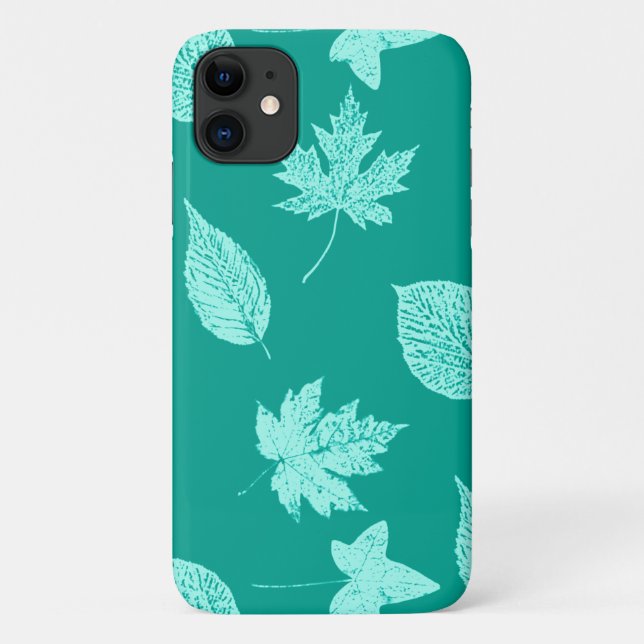 Herbstblätter - Aqua und Türkis Case-Mate iPhone Hülle (Rückseite)