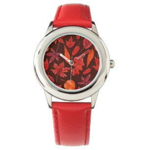 Herbstblätter, Aquarell Armbanduhr