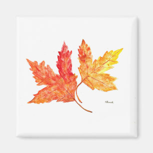 Herbstblätter, Aquarell Magnet