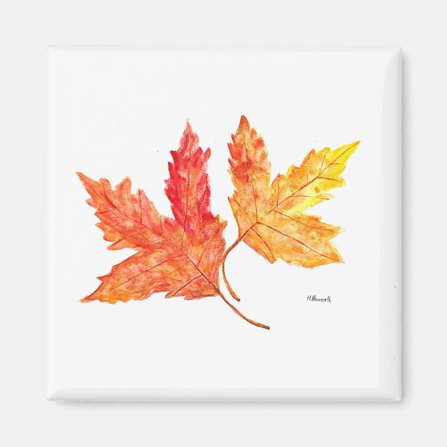 Herbstblätter, Aquarell Magnet (Vorne)