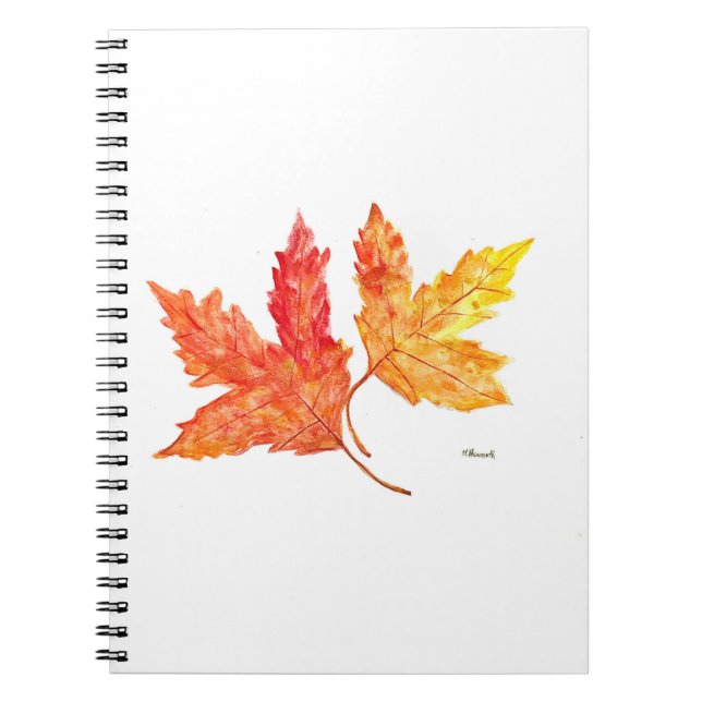 Herbstblätter, Aquarell Notizblock (Vorderseite)