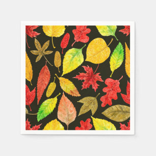 Herbstblätter, Aquarellfarbe Serviette