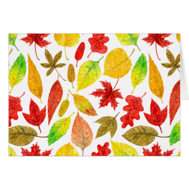 Herbstblätter, Aquarellfarbe weiß (Vorderseite (Horizontal))