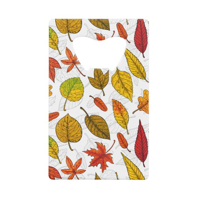 Herbstblätter auf weiß geldbeutel flaschenöffner (Vorderseite)