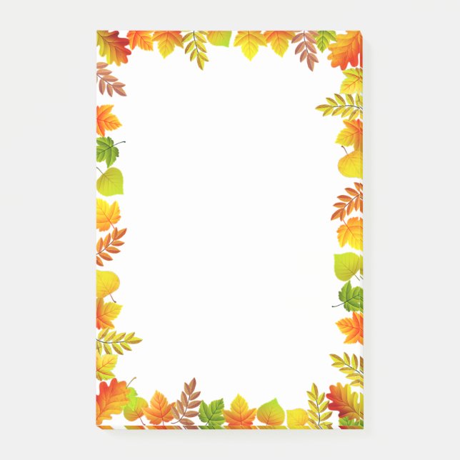Herbstblätter auf weißen To-Do-Post-it-Notes Post-it Klebezettel (Vorderseite)