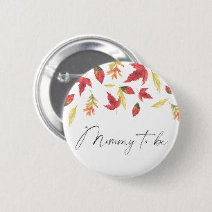 Herbstblätter Baby Shower Mama in spe Button